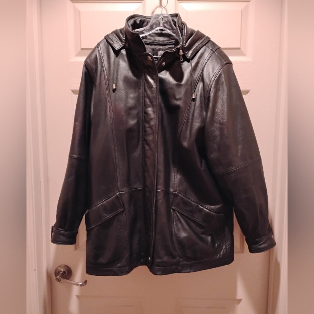 BROMLEY SPORT Snaps Zips Lining Removable Men's Black 100% Leather Jacket XL
